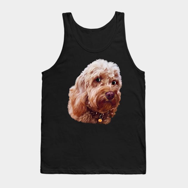 Cute Cavapoo Cavoodle puppy dog side eye Face  - cavalier king charles spaniel poodle, puppy love Tank Top by Artonmytee